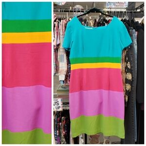 Maggy London Color block Silk Dress